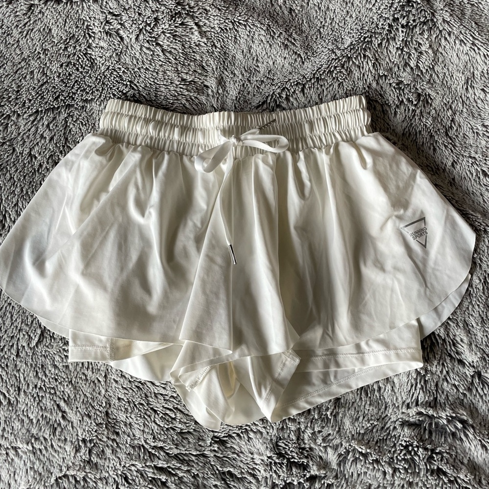 Women's White Flowy Shorts